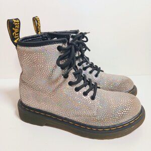 Dr. Martens 1460 8 Eye Iridescent Spot Metallic Suede Boots Girls Size 1